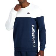 Sweat Blanc/Marine Homme Le Coq Sportif Crew pas cher