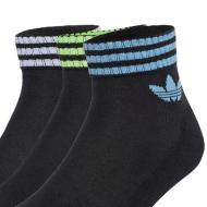 3 pares de calcetines negros para hombre Adidas 3 Stripes Ankle ver 2
