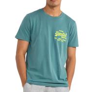 T-shirt Bleu Homme Superdry Neon