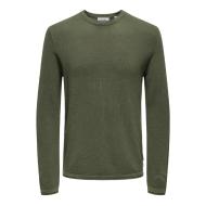 Pull Kaki Homme Only & Sons Felix pas cher
