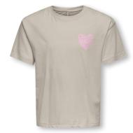 T-Shirt Beige Fille Kids ONLY Sille Amor Life pas cher