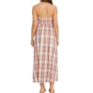 Vestido de cuadros rosa de mujer Billabong All Day Midi ver 2