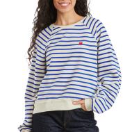 Sweat Marinière Bleu/Beige Femme Pieces Greta pas cher