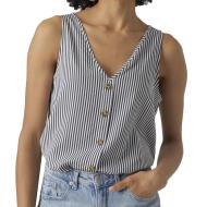 Blouse à Rayures Blanc/Marine Femme Vero Moda Bumpy