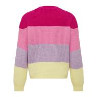 Pull Rose/Jaune Fille Kids Only Stripe vue 2
