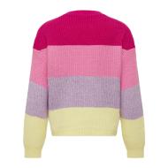 Pull  Rose/Jaune Fille Kids Only Stripe vue 2