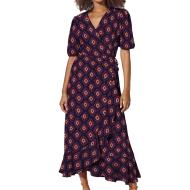 Robe longue Marine/Rose Femme Only Leah