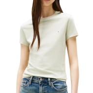 T-shirt Vert Clair Femme Tommy Hilfiger Slim Linear DW0DW21164