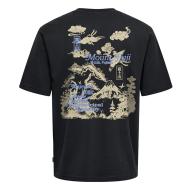 T-Shirt Noir/Beige Homme Only & Sons Tristan vue 2