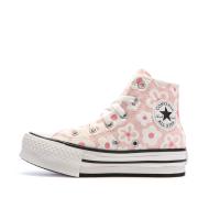 Baskets Rose à fleurs Fille Converse All Star Lift Platform Floral pas cher