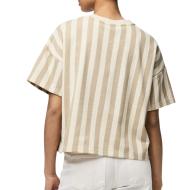 T-shirt Beige à rayures Femme Pieces Chilli Summer vue 2