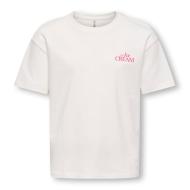 Camiseta blanca/rosa para niña, ONLY Koghelen barato