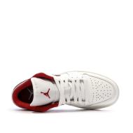 Baskets Blanc/Rouge Femme Nike Air Jordan 1 Low vue 4