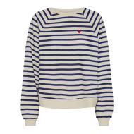 Sweat Marinière Bleu/Ecru Femme Pieces Greta pas cher