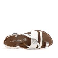 Sandales Blanc/Argent Femme Chattawak SAM vue 4