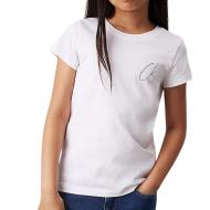 T-shirt Blanc Fille Calvin Klein Jeans Signage
