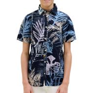 Chemise Noir/Marine à Motifs Garçon Jack & Jones Hawaii