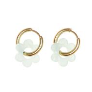 Boucles Oreilles Vert Pale Femme Clio Blue Fleurs 14mm