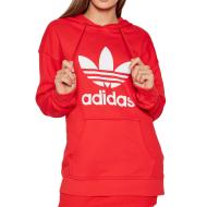 Sweat à capuche Rouge Femme Adidas Trf pas cher