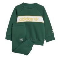 Survêtement Vert/Blanc Garçon Adidas Crew Set pas cher