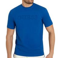 T-shirt Bleu Homme Guess Alphy pas cher