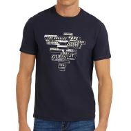 T-shirt Marine Homme Guess Abstract Triangle