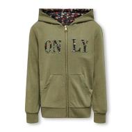 Sweat à capuche vert Fille Kids ONLY Kogrosa pas cher