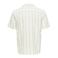 Chemisette Blanche/Vert Homme Only & Sons Stripe vue 2