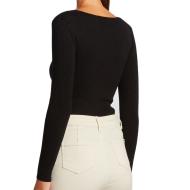 T-shirt Manches Longues Noir Femme Morgan Banza vue 2