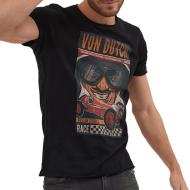 T-shirt Noir Homme Von Dutch COMIC pas cher