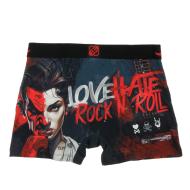 Boxer Marine/Rouge Homme Freegun Love Hate Rock vue 2