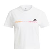 Crop Top Blanc Femme Adidas Fav Q2 Cro pas cher