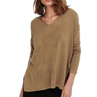 Pull en Maille Marron Clair Femme Only Lamalia pas cher