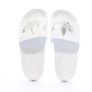 Claquettes Blanches/Argenté Femme Adidas Adilette vue 4