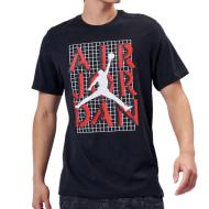 T-shirt Noir/Rouge Homme Nike Jordan Stack Crew pas cher