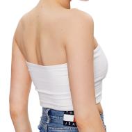 Top Bandeau Blanc Femme Tommy Hilfiger Tjw Essential Tube T vue 2