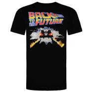 T-Shirt Noir Back To The Future Delorean pas cher