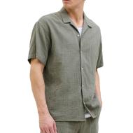 Chemisette Gaze de Coton Kaki Homme Jack & Jones Reaster pas cher