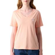 T-Shirt Orange/Blanc Femme Calvin Klein Jeans LV047C906G vue 2