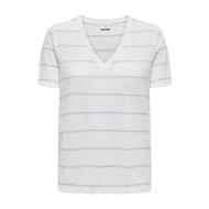 T-Shirt Blanc/Bleu Clair Femme JDY Eve vue 3
