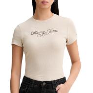 T-Shirt Beige Femme Tommy Hilfiger DW0DW21838 pas cher