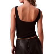 Débardeur Noir Femme Calvin Klein Jeans Monogram vue 2