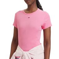 T-shirt Rose Femme Tommy Hilfiger Slim pas cher