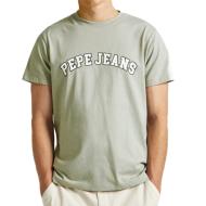 T-shirt Gris/Vert Homme Pepe jeans Clement pas cher