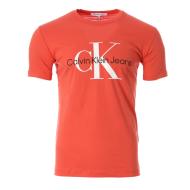 T-shirt Orange Homme Calvin Klein Jeans Monogram pas cher