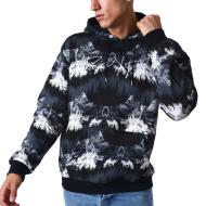 Sweat à Capuche Noir Homme Project X Paris Oversize Paysage pas cher