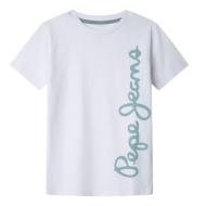 T-shirt Blanc Garçon Pepe Jeans Waldo