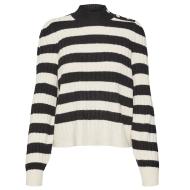 Pull Rayures Beige/Noir Femme Vero Moda Melya