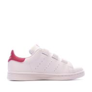 Stan Smith Baskets Blanc/Rose Fille Adidas vue 2