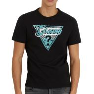 T-shirt Noir Homme Guess Triangle